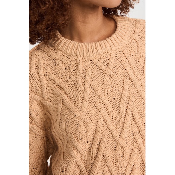 | free people • isla camel cable tunic sweater size • medium | - Picture 8 of 16